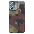 For iPhone 12 Camouflage Pattern Film PC Phone Case(Green Camouflage) - 1