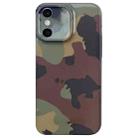 For iPhone X / XS Camouflage Pattern Film PC Phone Case(Green Camouflage) - 1