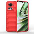For OnePlus 10R 5G Global Magic Shield TPU + Flannel Phone Case(Red) - 1