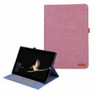 For Microsoft Surface Pro 4/5/6/7 Fabric Leather Tablet Case(Rose Red) - 1