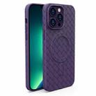 For iPhone 13 Pro Max Woven Pattern MagSafe Magnetic Cooling Phone Case(Purple) - 1