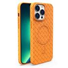 For iPhone 13 Pro Max Woven Pattern MagSafe Magnetic Cooling Phone Case(Orange) - 1