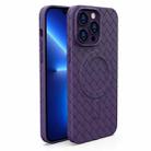 For iPhone 13 Pro Woven Pattern MagSafe Magnetic Cooling Phone Case(Purple) - 1