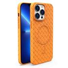For iPhone 13 Pro Woven Pattern MagSafe Magnetic Cooling Phone Case(Orange) - 1
