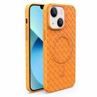 For iPhone 13 Woven Pattern MagSafe Magnetic Cooling Phone Case(Orange) - 1