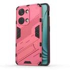For OnePlus Ace 2V Punk Armor 2 in 1 PC + TPU Phone Case with Holder(Light Red) - 1