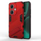 For OnePlus Nord CE3 5G Global Punk Armor 2 in 1 PC + TPU Phone Case with Holder(Red) - 1