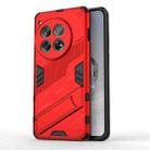 For OnePlus 12 5G Punk Armor 2 in 1 PC + TPU Phone Case with Holder(Red) - 1