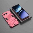 For OnePlus Nord 4 5G Global Punk Armor 2 in 1 PC + TPU Phone Case with Holder(Light Red) - 2