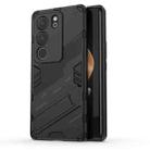 For vivo S17 / S17 Pro Punk Armor 2 in 1 PC + TPU Phone Case with Holder(Black) - 1