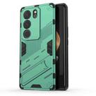 For vivo S17 / S17 Pro Punk Armor 2 in 1 PC + TPU Phone Case with Holder(Green) - 1