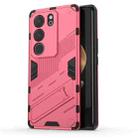 For vivo S17 / S17 Pro Punk Armor 2 in 1 PC + TPU Phone Case with Holder(Light Red) - 1