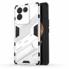 For vivo S17e Punk Armor 2 in 1 PC + TPU Phone Case with Holder(White) - 1