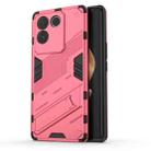 For vivo S17e Punk Armor 2 in 1 PC + TPU Phone Case with Holder(Light Red) - 1