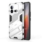 For vivo iQOO Neo8 Punk Armor 2 in 1 PC + TPU Phone Case with Holder(White) - 1