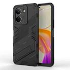 For vivo Y78 Global Punk Armor 2 in 1 PC + TPU Phone Case with Holder(Black) - 1