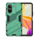 For vivo Y78 Global Punk Armor 2 in 1 PC + TPU Phone Case with Holder(Green) - 1