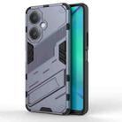 For vivo Y27 4G Global Punk Armor 2 in 1 PC + TPU Phone Case with Holder(Grey) - 1