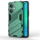 For vivo Y27 4G Global Punk Armor 2 in 1 PC + TPU Phone Case with Holder(Green) - 1