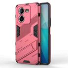 For vivo iQOO Z8 Punk Armor 2 in 1 PC + TPU Phone Case with Holder(Light Red) - 1