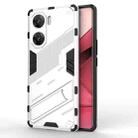 For vivo V29e Punk Armor 2 in 1 PC + TPU Phone Case with Holder(White) - 1