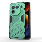 For vivo iQOO 12 Pro 5G Punk Armor 2 in 1 PC + TPU Phone Case with Holder(Green) - 1