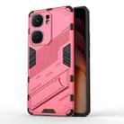 For vivo iQOO Neo9 5G Punk Armor 2 in 1 PC + TPU Phone Case with Holder(Light Red) - 1