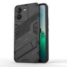 For vivo iQOO Z9 5G Punk Armor 2 in 1 PC + TPU Phone Case with Holder(Black) - 1