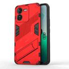 For vivo iQOO Z9 5G Punk Armor 2 in 1 PC + TPU Phone Case with Holder(Red) - 1