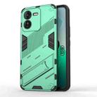 For vivo iQOO Z9 5G Punk Armor 2 in 1 PC + TPU Phone Case with Holder(Green) - 1