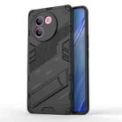 For vivo V30e 5G Global Punk Armor 2 in 1 PC + TPU Phone Case with Holder(Black) - 1