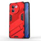 For vivo V30e 5G Global Punk Armor 2 in 1 PC + TPU Phone Case with Holder(Red) - 1