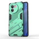 For vivo V30e 5G Global Punk Armor 2 in 1 PC + TPU Phone Case with Holder(Green) - 1