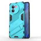 For vivo V30e 5G Global Punk Armor 2 in 1 PC + TPU Phone Case with Holder(Blue) - 1