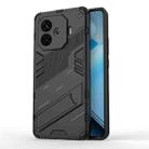 For vivo iQOO Z9 Turbo 5G Punk Armor 2 in 1 PC + TPU Phone Case with Holder(Black) - 1