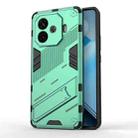 For vivo iQOO Z9 Turbo 5G Punk Armor 2 in 1 PC + TPU Phone Case with Holder(Green) - 1