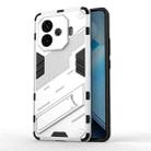 For vivo iQOO Z9 Turbo 5G Punk Armor 2 in 1 PC + TPU Phone Case with Holder(White) - 1