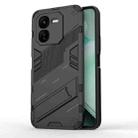 For vivo iQOO Z9X 5G Punk Armor 2 in 1 PC + TPU Phone Case with Holder(Black) - 1