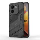 For vivo iQOO Z9s Pro 5G India Punk Armor 2 in 1 PC + TPU Phone Case with Holder(Black) - 1