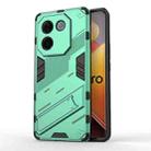 For vivo iQOO Z9s Pro 5G India Punk Armor 2 in 1 PC + TPU Phone Case with Holder(Green) - 1