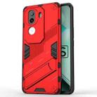 For vivo iQOO Z9s 5G Global Punk Armor 2 in 1 PC + TPU Phone Case with Holder(Red) - 1