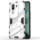 For vivo iQOO Z9s 5G Global Punk Armor 2 in 1 PC + TPU Phone Case with Holder(White) - 1