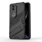 For vivo V50 5G Global Punk Armor 2 in 1 PC + TPU Phone Case with Holder(Black) - 1