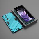 For vivo V50 5G Global Punk Armor 2 in 1 PC + TPU Phone Case with Holder(Blue) - 2