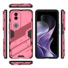 For vivo V50 5G Global Punk Armor 2 in 1 PC + TPU Phone Case with Holder(Light Red) - 3
