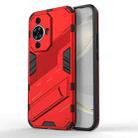 For Huawei nova 11 4G Punk Armor 2 in 1 PC + TPU Phone Case with Holder(Red) - 1