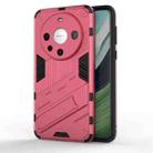 For Huawei Mate 60 Pro Punk Armor 2 in 1 PC + TPU Phone Case with Holder(Light Red) - 1