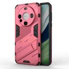 For Huawei Mate 60 Punk Armor 2 in 1 PC + TPU Phone Case with Holder(Light Red) - 1