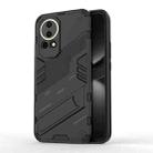 For Huawei nova 12 5G Punk Armor 2 in 1 PC + TPU Phone Case with Holder(Black) - 1