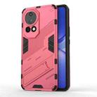 For Huawei nova 12 Pro Punk Armor 2 in 1 PC + TPU Phone Case with Holder(Light Red) - 1